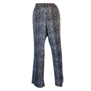 JONES NEW YORK snake jeans, gray/black/grey print, straight leg. 8